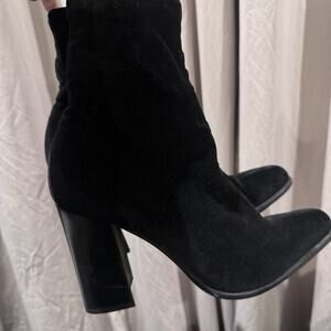 Vintage Stretch Cotton Velvet Boots Made In Italy 37 1/2